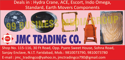 Hydra Crane Components, ACE Components, Escort Components, Indo Omega Components, Standard Components, Earth Movers Components